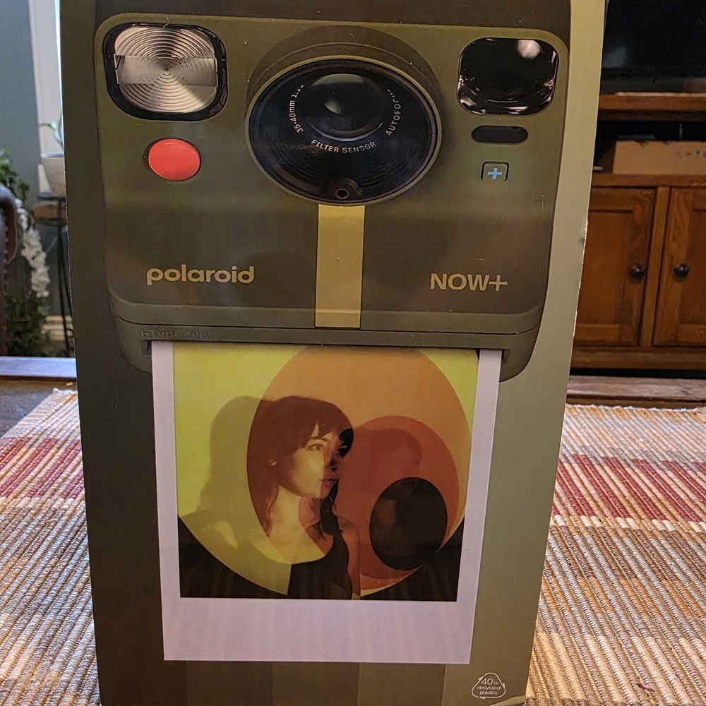 Polaroid NOW+ Instant Camera in Olive Green with Gold Accent